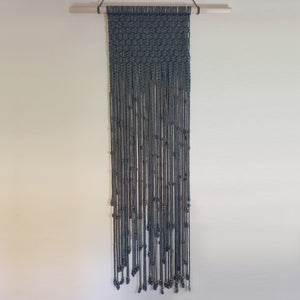 Macrame & Chrome Cascade Wall Hanging