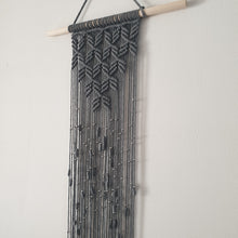 Load image into Gallery viewer, Geometric Macrame Wall Hanging with Chrome Beads
