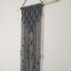 Geometric Macrame Wall Hanging with Chrome Beads