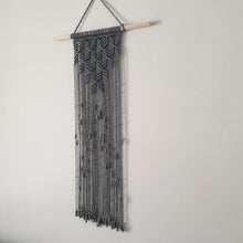 Load image into Gallery viewer, Geometric Macrame Wall Hanging with Chrome Beads
