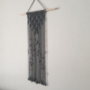 Geometric Macrame Wall Hanging with Chrome Beads