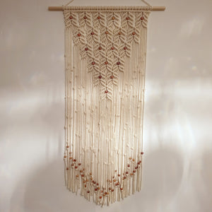 Contemporary Macrame Wall Hanging with Wooden Beads