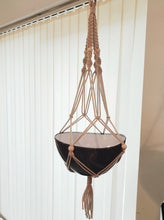 Load image into Gallery viewer, Twisted Macrame Plant Hanger With Large Wooden Beads
