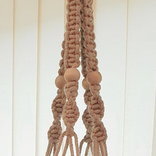 Load image into Gallery viewer, Twisted Macrame Plant Hanger With Large Wooden Beads
