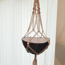 Load image into Gallery viewer, Twisted Macrame Plant Hanger With Large Wooden Beads
