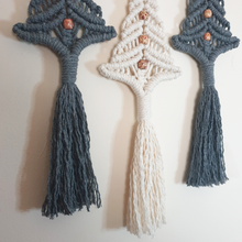 Load image into Gallery viewer, Festive Trio of Handmade Macrame Christmas Trees
