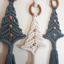 Load image into Gallery viewer, Festive Trio of Handmade Macrame Christmas Trees
