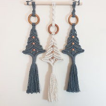 Load image into Gallery viewer, Festive Trio of Handmade Macrame Christmas Trees
