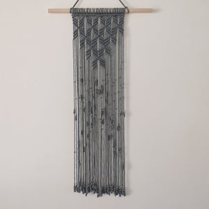 Geometric Macrame Wall Hanging with Chrome Beads